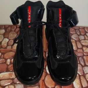 PRADA PATENT LEATHER AMERICA'S CUP HIGH-TOP SNEAKERS ❗️❗️❗️❗️